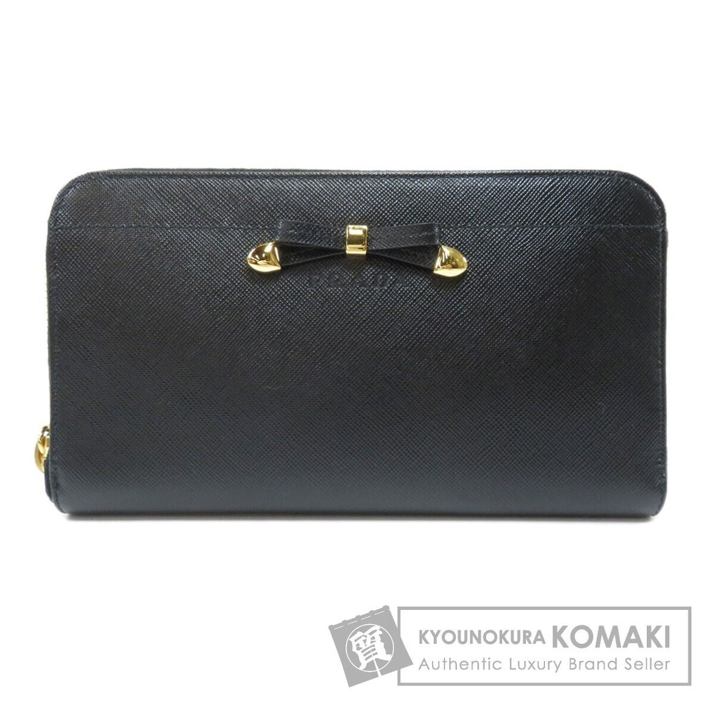 Prada Saffiano Leather Long Wallet Zip Around